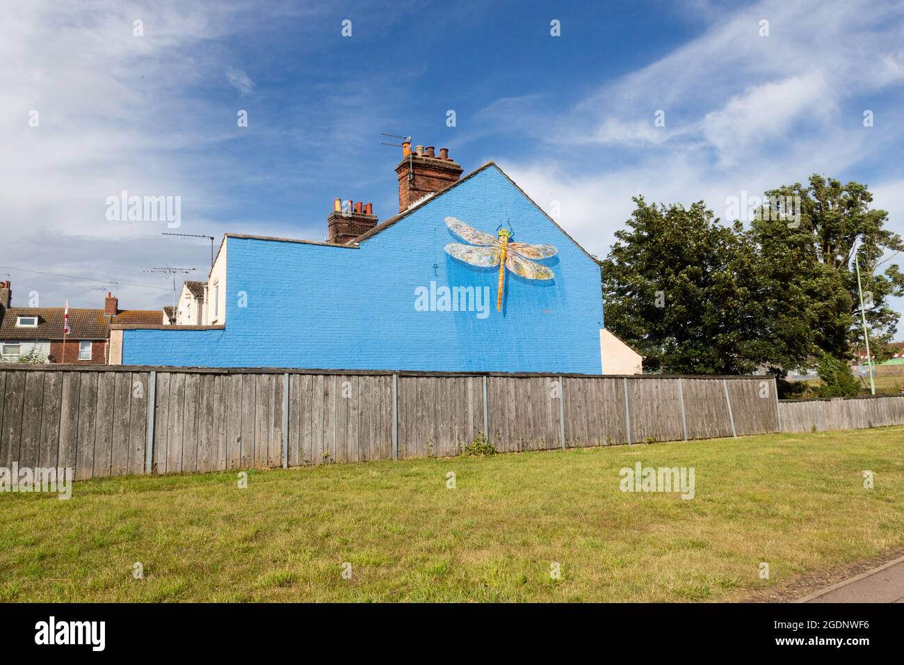 ATM - la fresque de la libellule de Norfolk Hawker à Lowestoft, Suffolk Banque D'Images