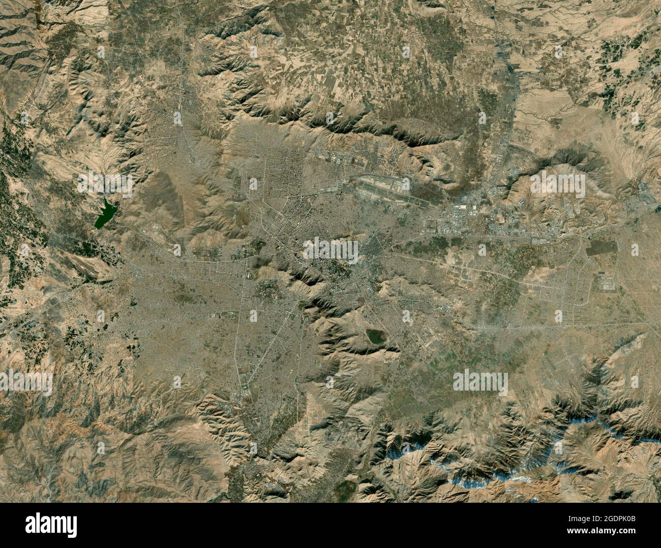 Carte de Kaboul, rues, carte de la capitale. Vue sur le satellite. Afghanistan. Asie. Les éléments de cette image sont fournis par la NASA Banque D'Images