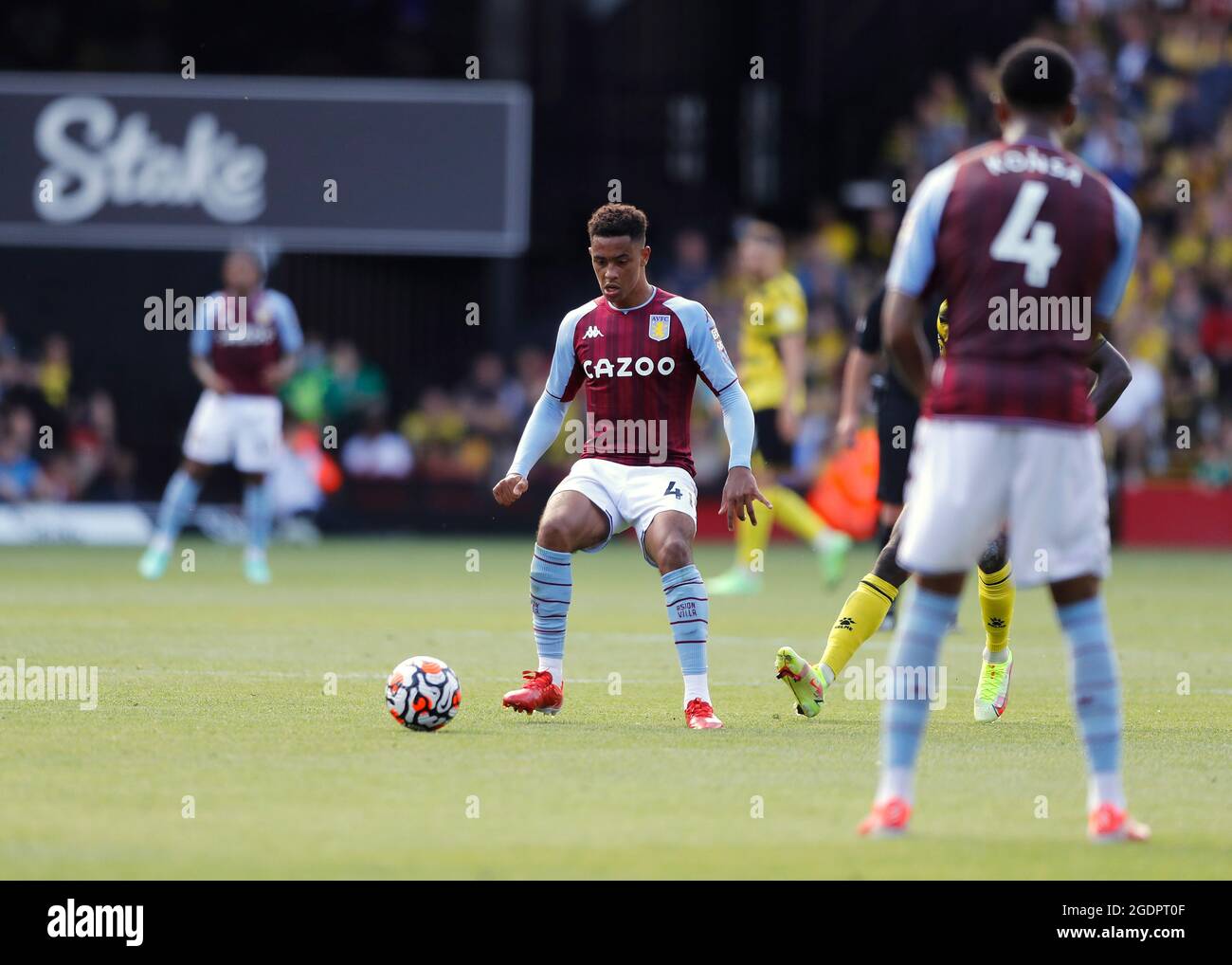 14 août 2021 ; Stade Vicarage Road, Watford, Herts, Angleterre ; Premier League football, Watford versus Aston Villa; Jacob Ramsey de Aston Villa Banque D'Images