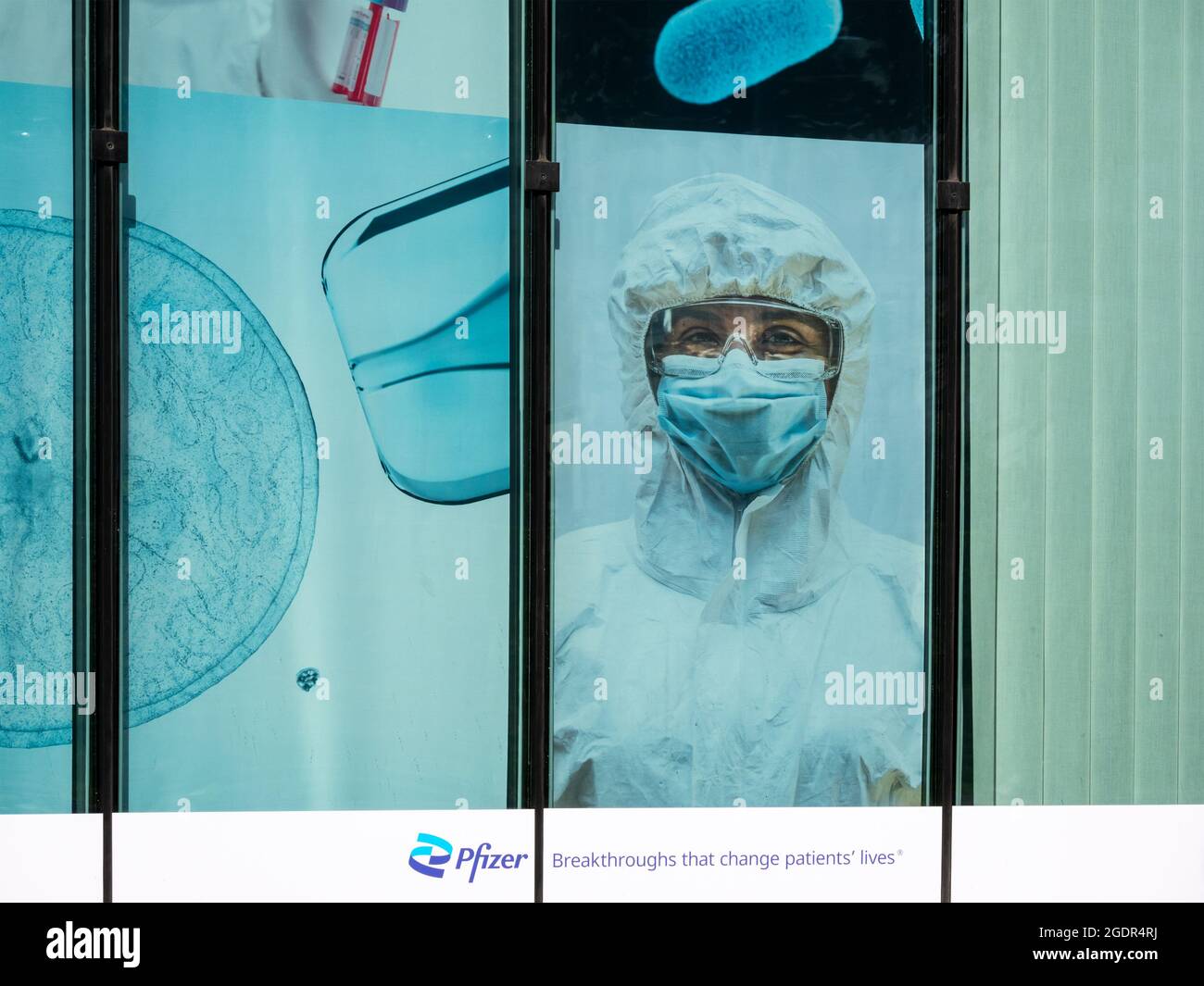 Publicité de Pfizer au siège allemand à Berlin Banque D'Images