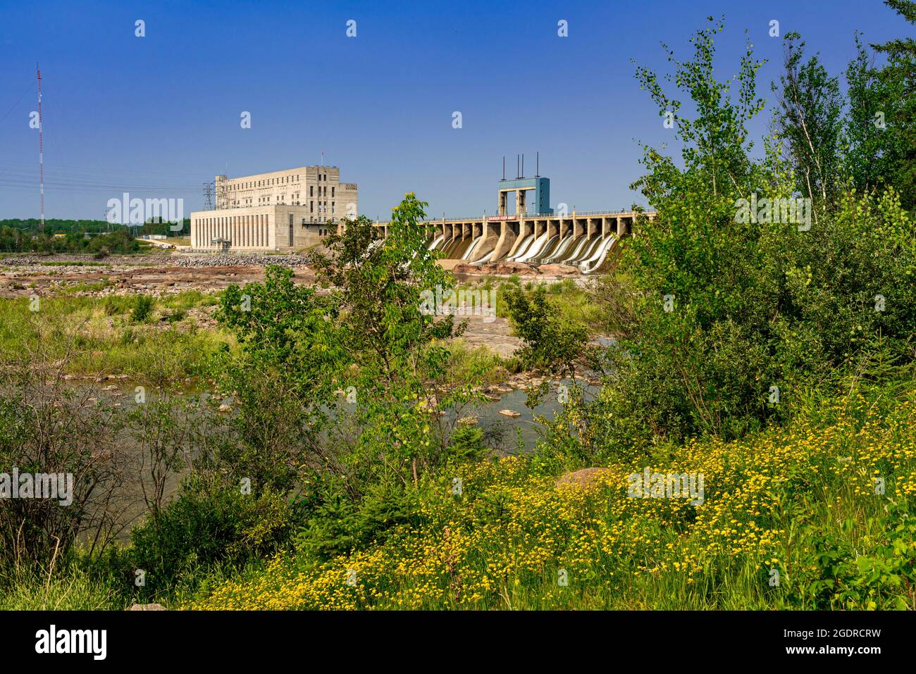 La centrale hydroélectrique de Manitoba Hydro à Seven Sisters, Manitoba, Canada. Banque D'Images