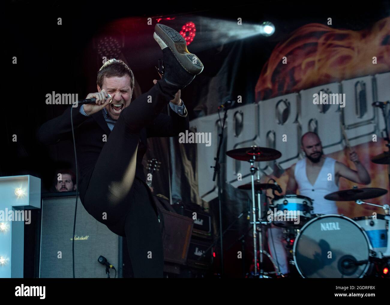 Terrorvision (Tony Wright- chanteur, auteur-compositeur) - Britrock must be Destroy Tour, Birmingham Digbeth Arena, 05.05.18 Live Music Photography Banque D'Images