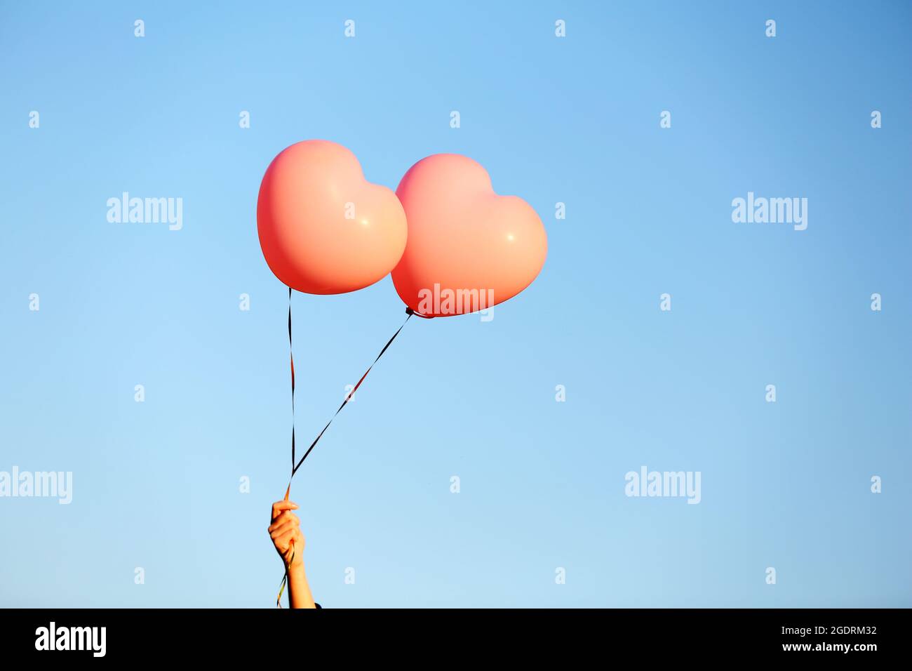Love Heart Balloons Sur Fond De Ciel Photo Stock Alamy
