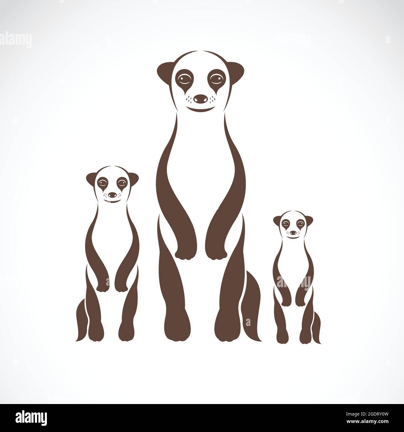 Image vectorielle d'un meerkats sur fond blanc.Illustration vectorielle superposée facile à modifier. Animaux sauvages. Illustration de Vecteur