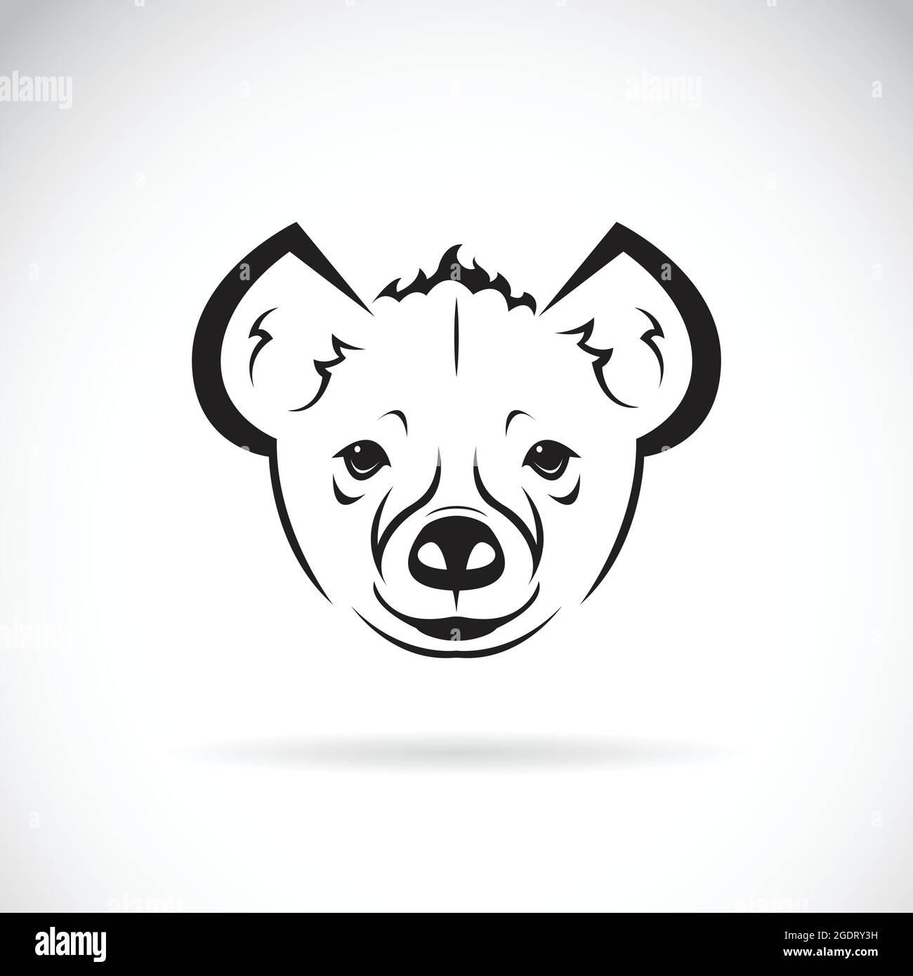 Vecteur d'une tête hyena (Hyaenidae) sur fond blanc. Animaux sauvages. Illustration vectorielle superposée facile à modifier. Illustration de Vecteur