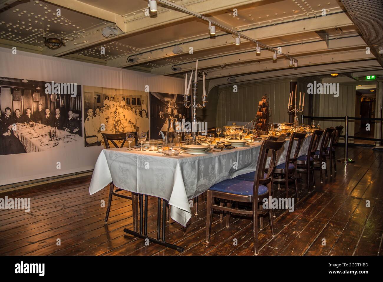 Den Helder, pays-Bas, 31 juillet 2021. Intérieur d'un ancien navire de guerre dans le port de Den Helder. Photo de haute qualité Banque D'Images