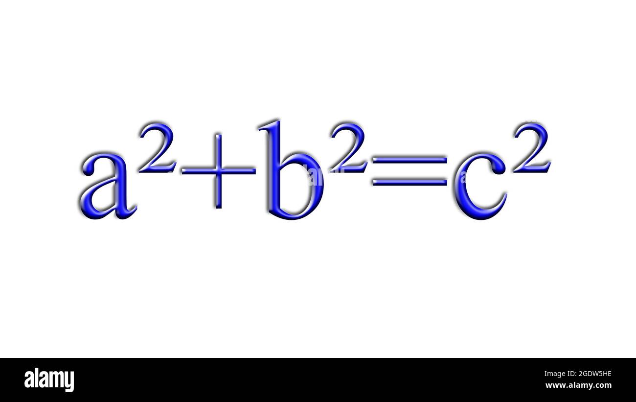a2 plus b2 est égal au théorème géométrique bleu c2 de pythagoras Banque D'Images