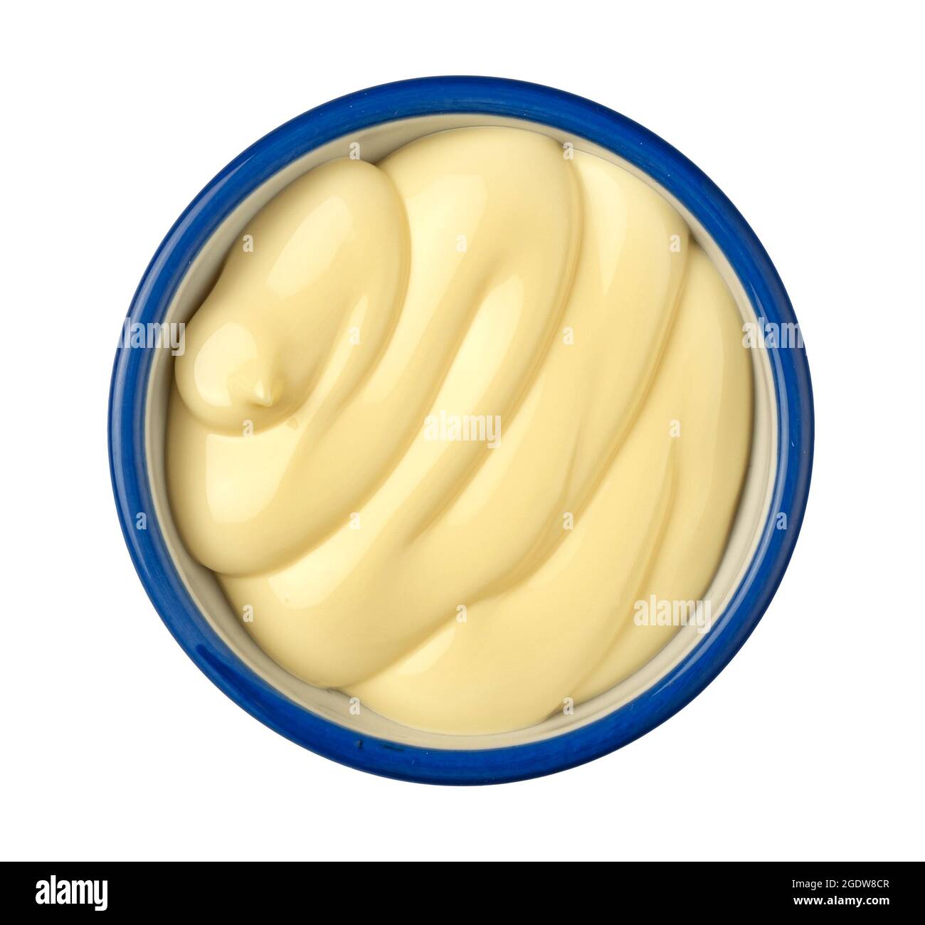 La mayonnaise isolé sur fond blanc, vue du dessus Banque D'Images