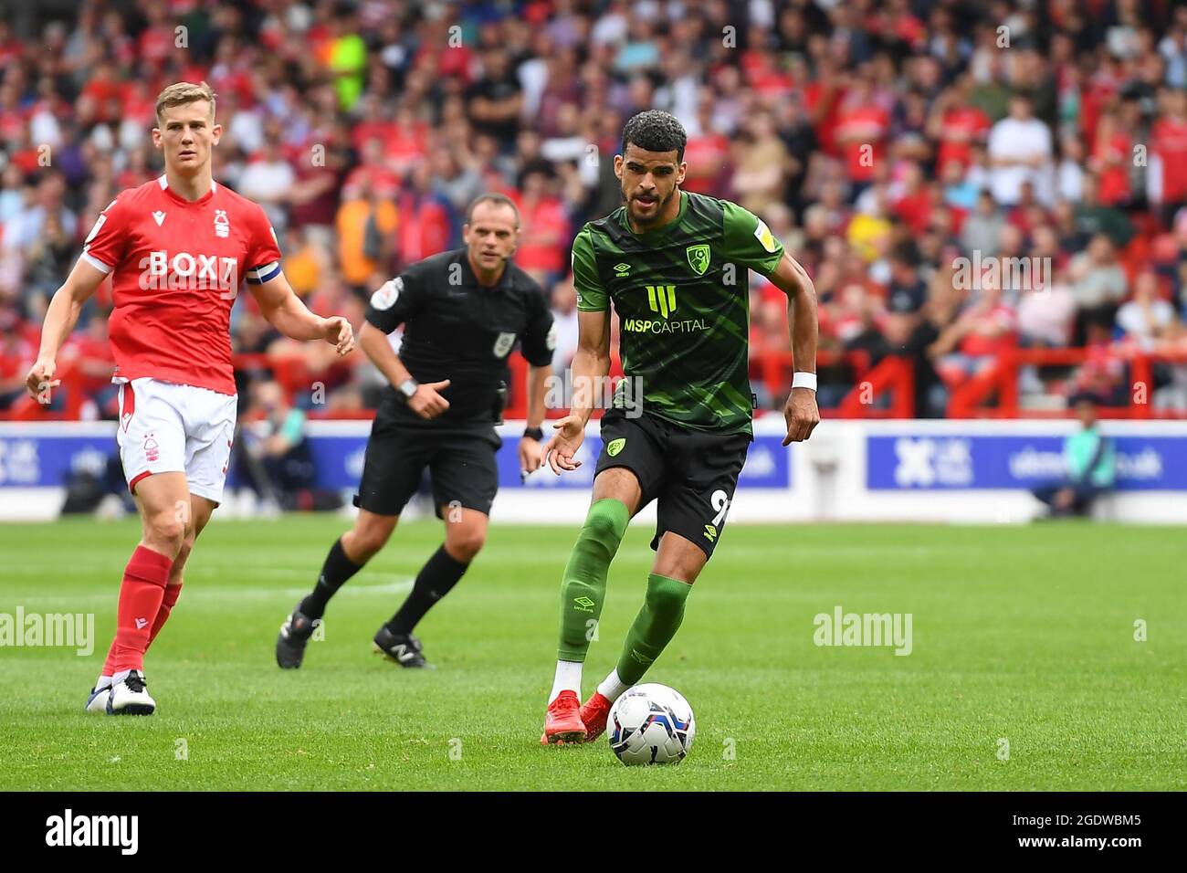 NOTTINGHAM, Royaume-Uni, 14 AOÛT Dominic Solanke de l'AFC Bournemouth en action lors du match de championnat Sky Bet entre Nottingham Forest et Bournemouth au City Ground, Nottingham, le samedi 14 août 2021. (Crédit : Jon Hobley | MI News) Banque D'Images