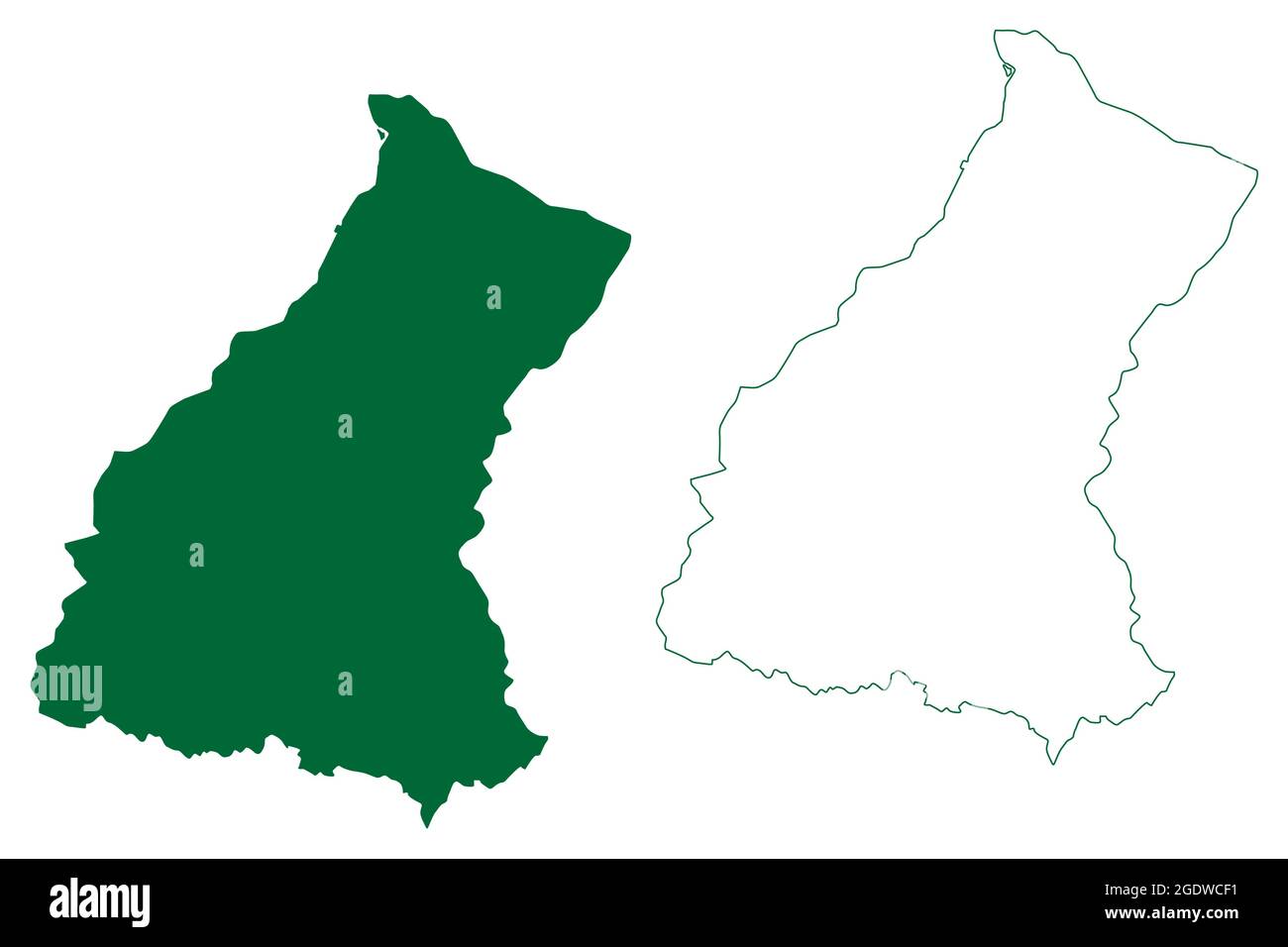 District de Saharanpur (État de l'Uttar Pradesh, République de l'Inde) carte illustration vectorielle, scribble esquisse carte de Saharanpur Illustration de Vecteur