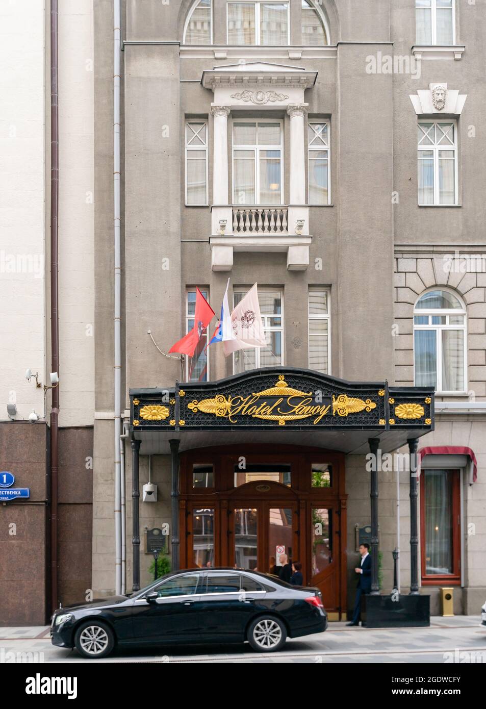 Hôtel Savoy de style néoclassique, conçu par l'architecte Victor Velichkin, 1912 ans, Moscou, Russie Banque D'Images
