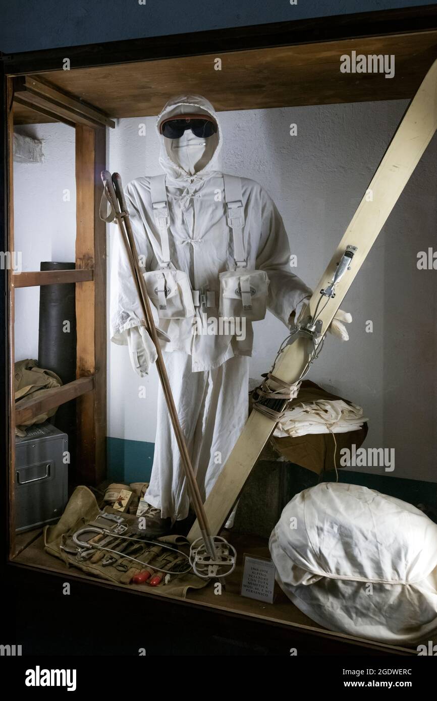 Uniformes des troupes alpines, fort de Bramafam, Bardonecchia (to), Italie Banque D'Images