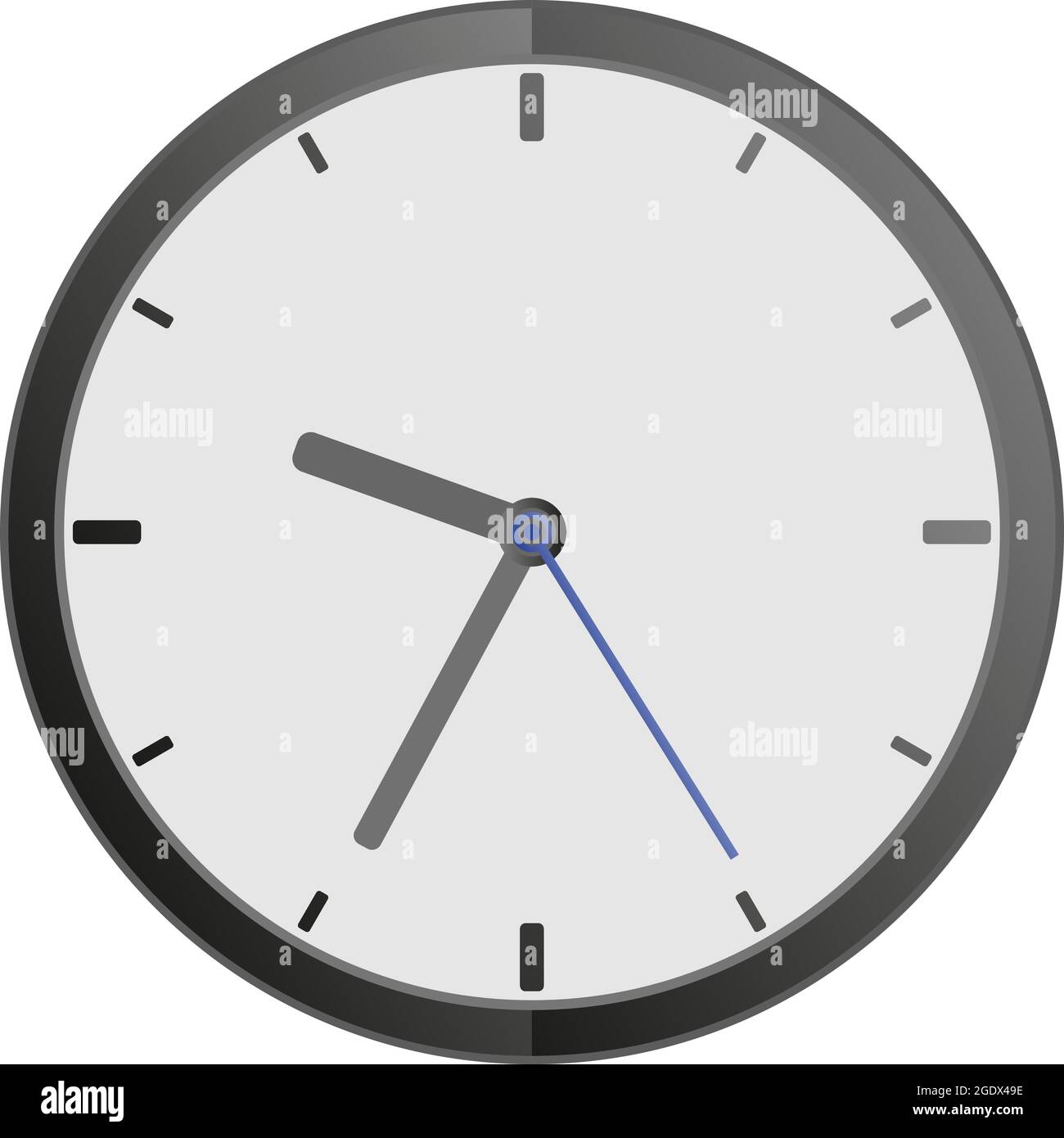 illustration vectorielle simple d'icône d'horloge plate, montre isolée sur fond blanc Illustration de Vecteur