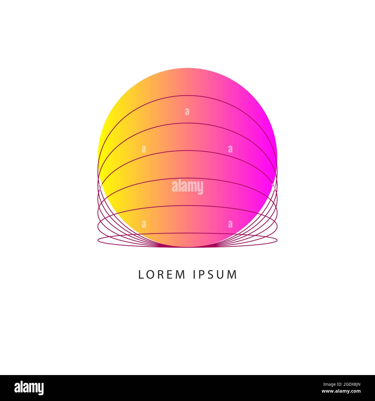 Logo géométrique moderne avec cercle. Icône ronde futuriste minimaliste abstraite. Illustration de Vecteur