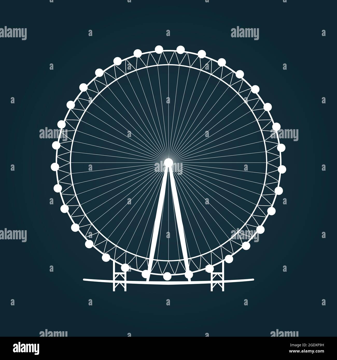 Silhouette de la roue Ferris. Icône du carrousel. Illustration vectorielle. Illustration de Vecteur