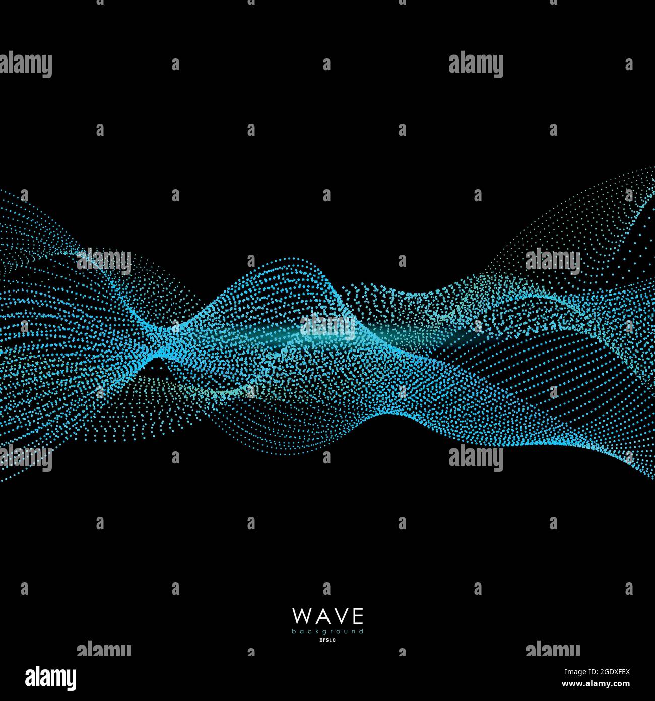 Arrière-plan abstrait. Vagues de particules en flux Illustration de Vecteur