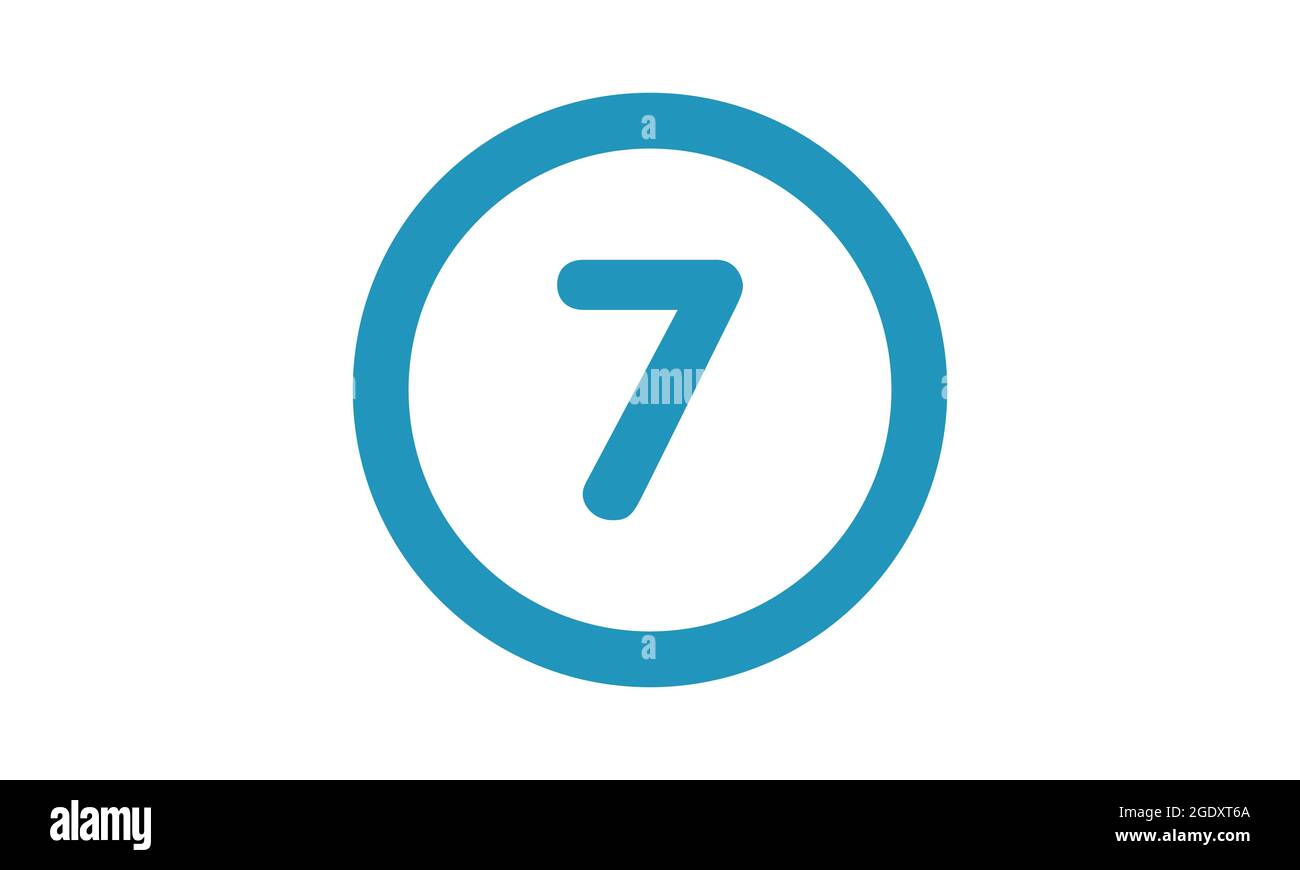 Modèle de conception de logo Modern Number 7 Vector Illustration de Vecteur