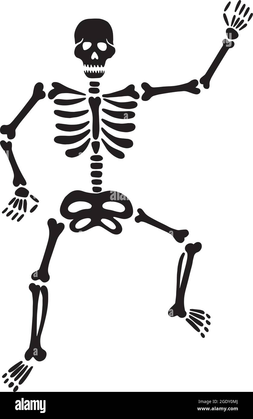 squelette noir dansant. illustration vectorielle Illustration de Vecteur
