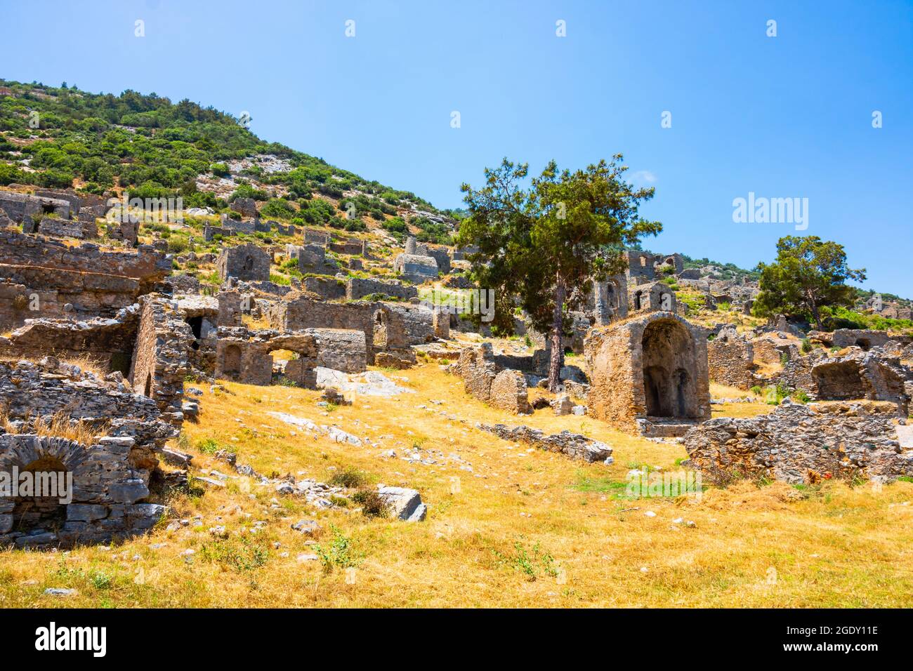 Ruines de la ville antique d'Anemurium ou site archéologique d'Anamur Mersin Turquie. Anciennes villes romaines en Turquie. Lieux historiques et monuments de Tur Banque D'Images