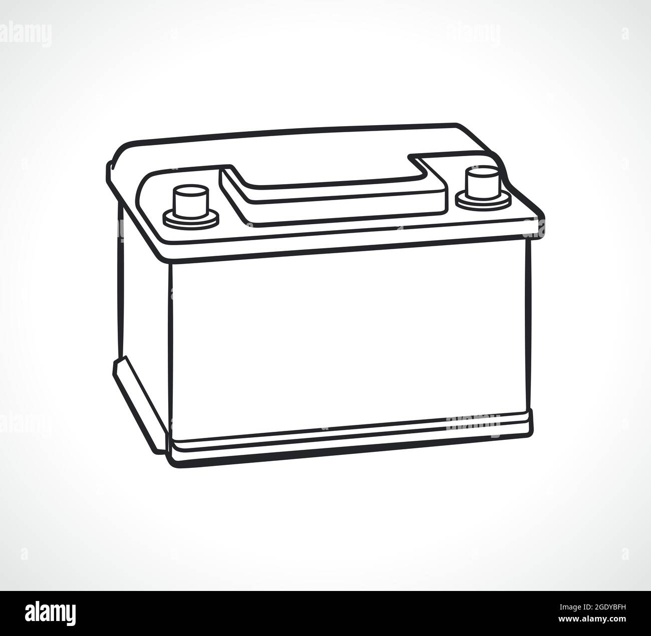 illustration de la batterie de voiture en noir et blanc Illustration de Vecteur