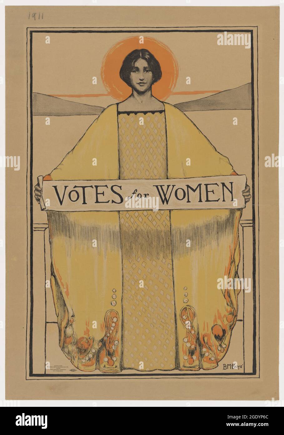 Affiche votes pour les femmes. Banque D'Images