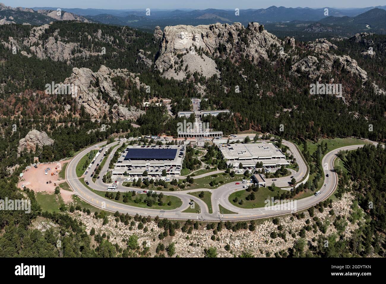 SD00494-00....DAKOTA DU SUD - Mémorial national du Mont Rushmore depuis les airs. Banque D'Images