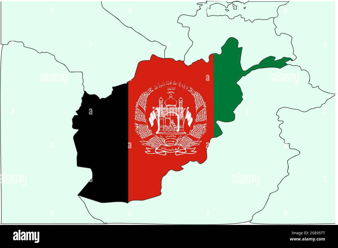 Illustration vectorielle de la carte du drapeau de l'Afghanistan. Illustration de Vecteur