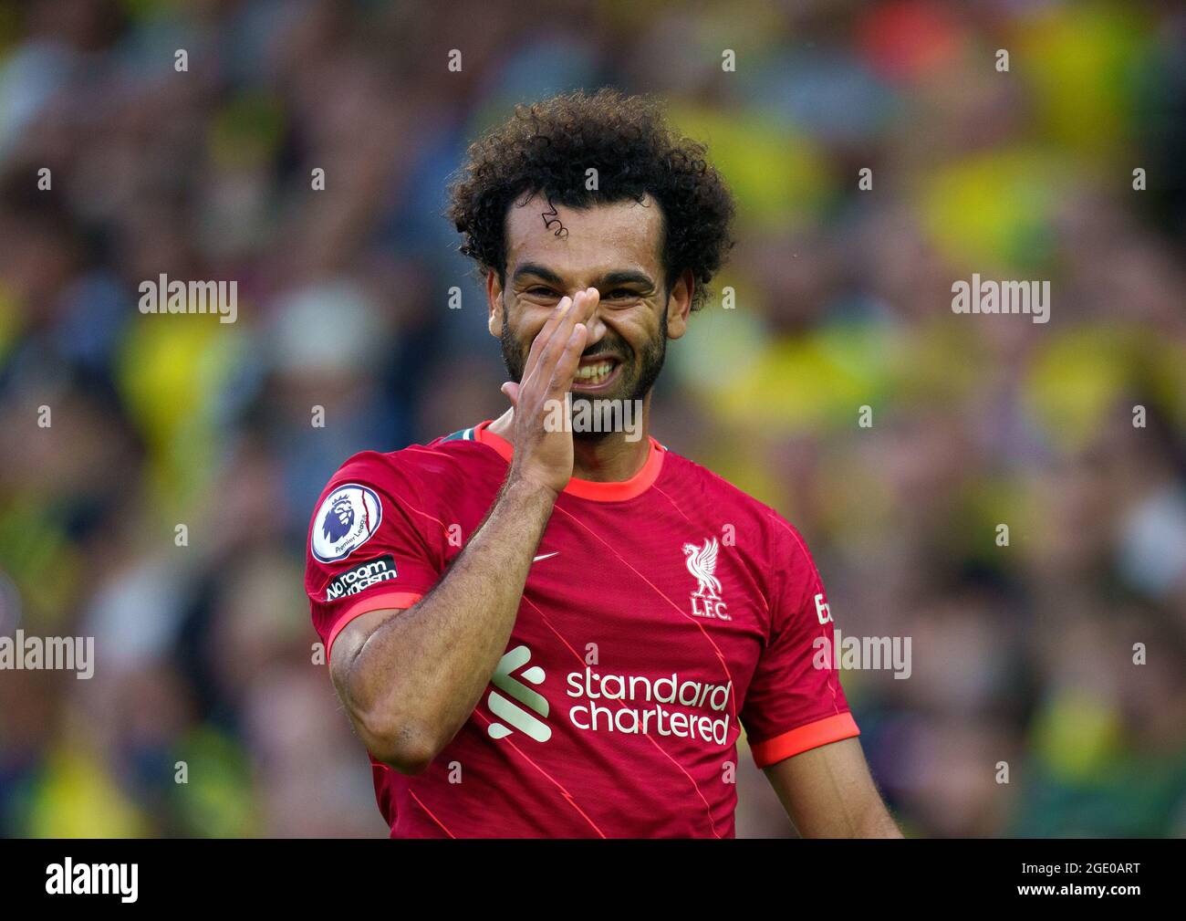 Norwich, Royaume-Uni. 14 août 2021. Mohamed 'ma' Salah de Liverpool lors du match de la Premier League entre Norwich City et Liverpool à Carrow Road, Norwich, Angleterre, le 14 août 2021. Photo d'Andy Rowland. Crédit : Prime Media Images/Alamy Live News Banque D'Images