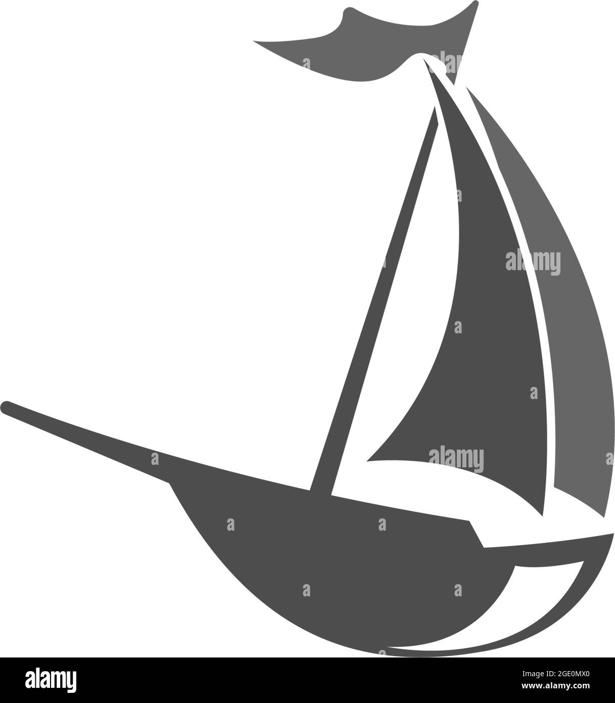 Modèle d'illustration de vecteur de conception d'icône de logo Voilier Illustration de Vecteur
