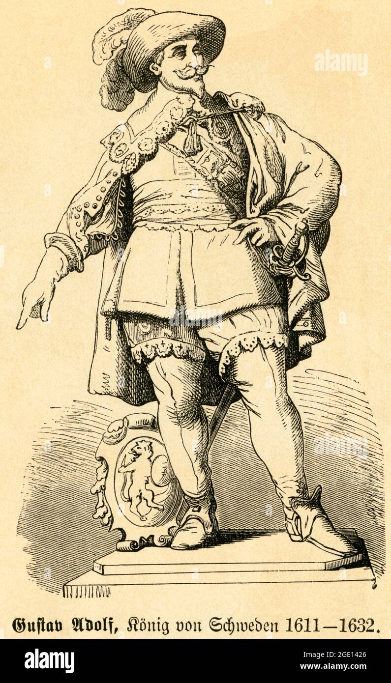 Europa, Schweden, Stockholms län, Stockholm, Gustav II Adolf , König von Schweden, Motiv aus : ' Die Kirche Christi in Bild und Wort ' , von Christlieb Gotthold Hottinger, Verlag von Dr. Hottinger' Volksblatt ( Volksblatt Verlag ) , Straßburg im Elsaß , 1878 . / Europe, Suède, Stockholms län, Stockholm, Gustav II Adolf roi de Suède, image de : ' Die Kirche Christi in Bild und Wort ' ( l'église Christ en image et en mot ) , par Christlieb Gotthold Hottinger, maison d'édition Volksblatt , Strassburg - Elsass , 1878 . Banque D'Images