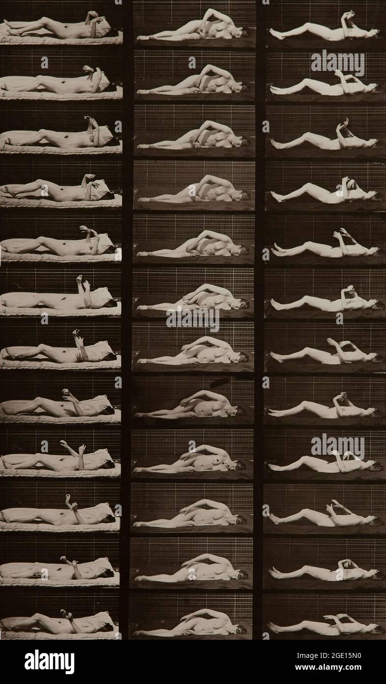 Convulsions induites par des artefacts ABCWhile couché en bas artiste: Eadlaund J. Muybridge artiste Bio: British, 1830 - 1904 Date de création: 1887 procédé: Photogravure Banque D'Images