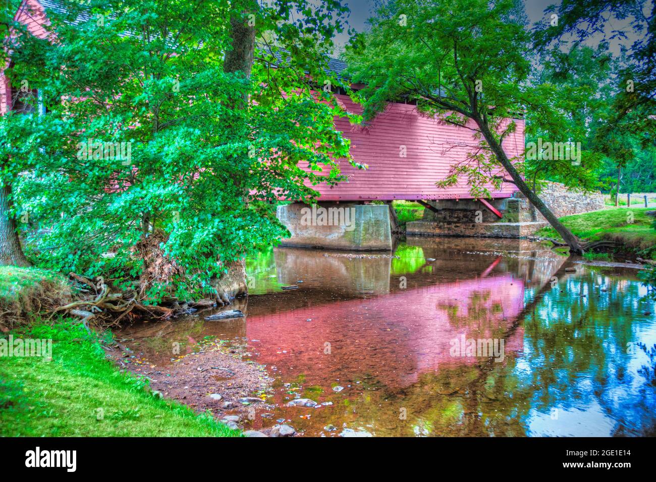 La gare de Loy a couvert le pont dans le comté de Frederick, Maryland. Banque D'Images