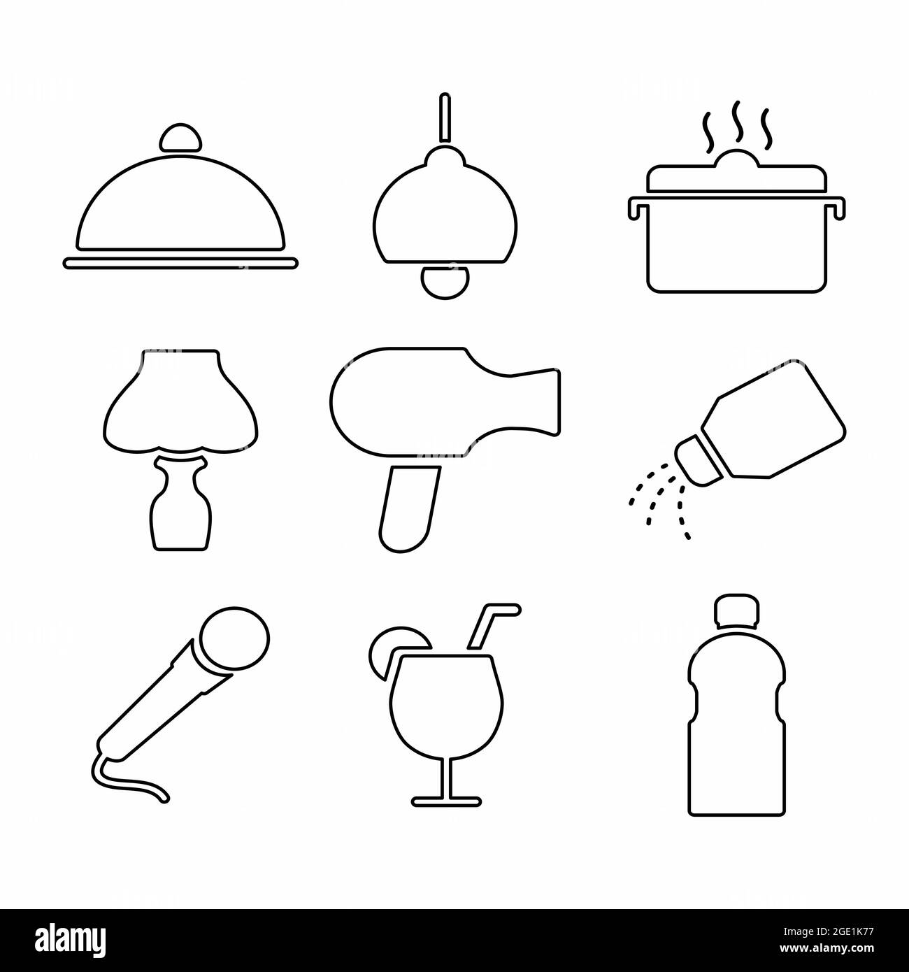 Illustration vectorielle de - icône de l'ensemble hôtel et restaurant partie 2 - style de ligne - illustration simple. Contour modifiable. Vecteur de modèle de conception.style de contour des Illustration de Vecteur