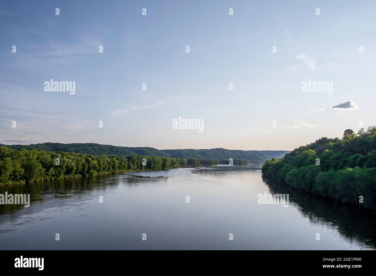 Embouchure de la rivière Wisconsin à Wyalusing, Wisconsin, États-Unis Banque D'Images