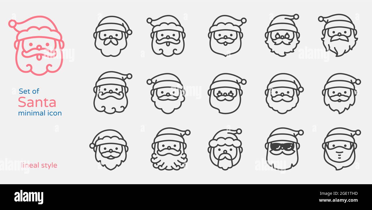 Illustration vectorielle de l'icône de ligne du Père Noël. Style de ligne minimal Illustration de Vecteur