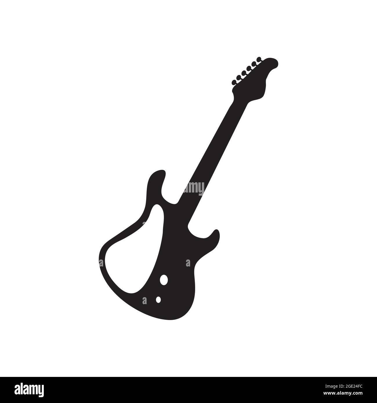 Guitar Icon vector, Acoustic musical instrument vector isolé sur blanc. Illustration de Vecteur