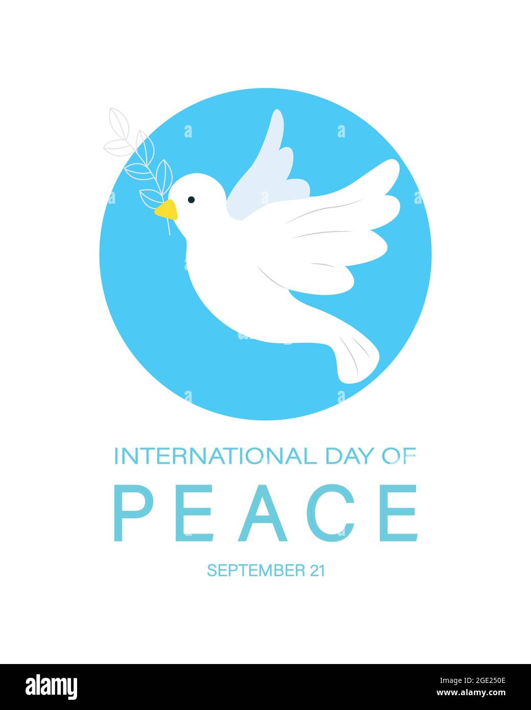 Bannière ou affiche de la Journée internationale de la paix ou de la Journée mondiale de la paix. Journée de la paix, 21 septembre. Illustration de Vecteur