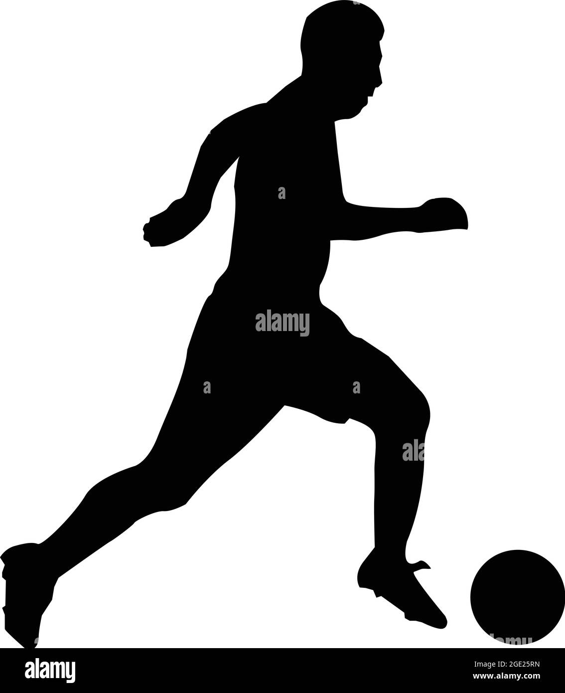 Illustration isolée vecteur joueur de football. Joueur de football. Silhouette de joueur de football dans l'icône de terrain. Illustration de Vecteur