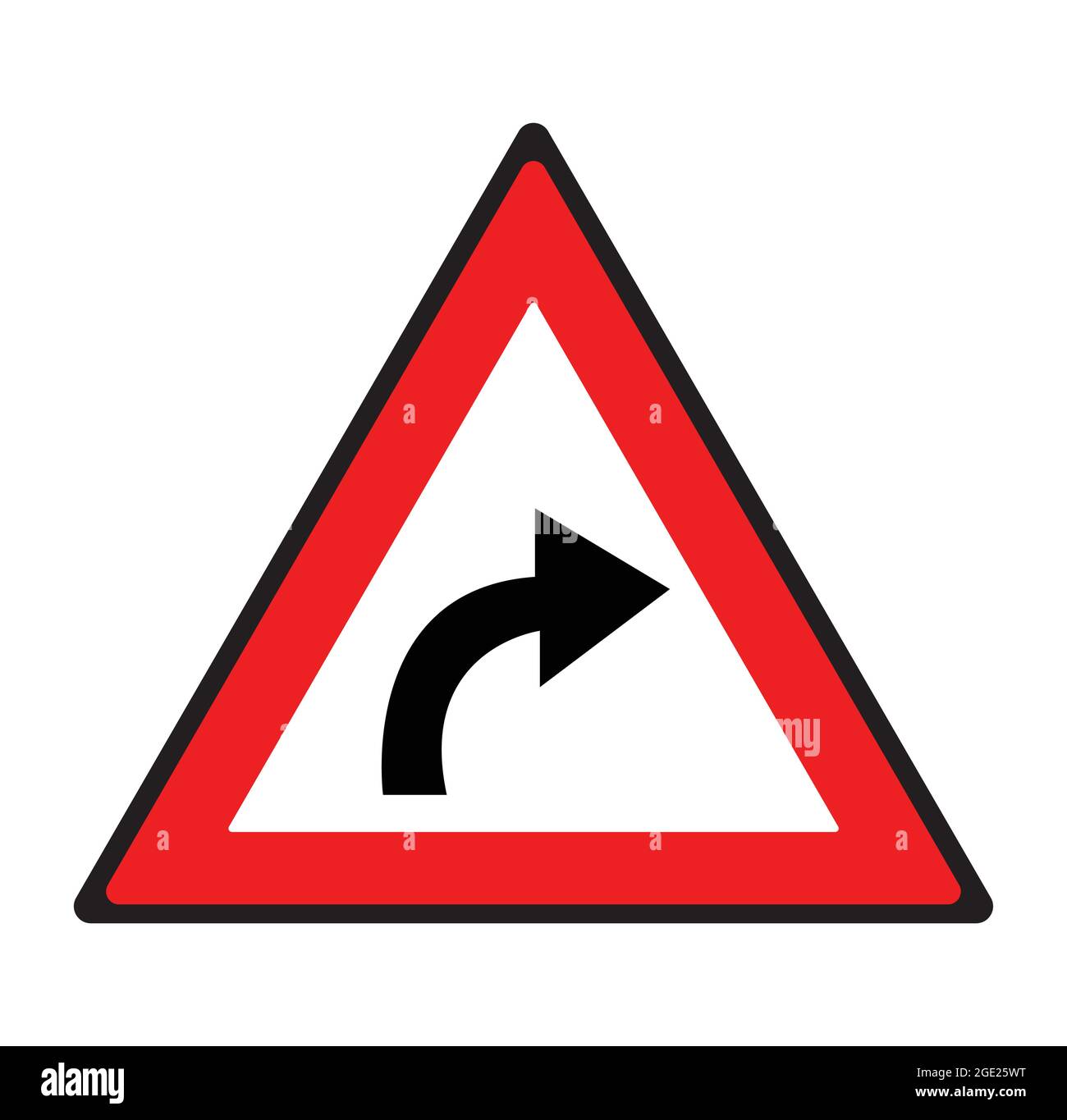 Signalisation routière courbe droite. Symboles de sécurité. Illustration de Vecteur