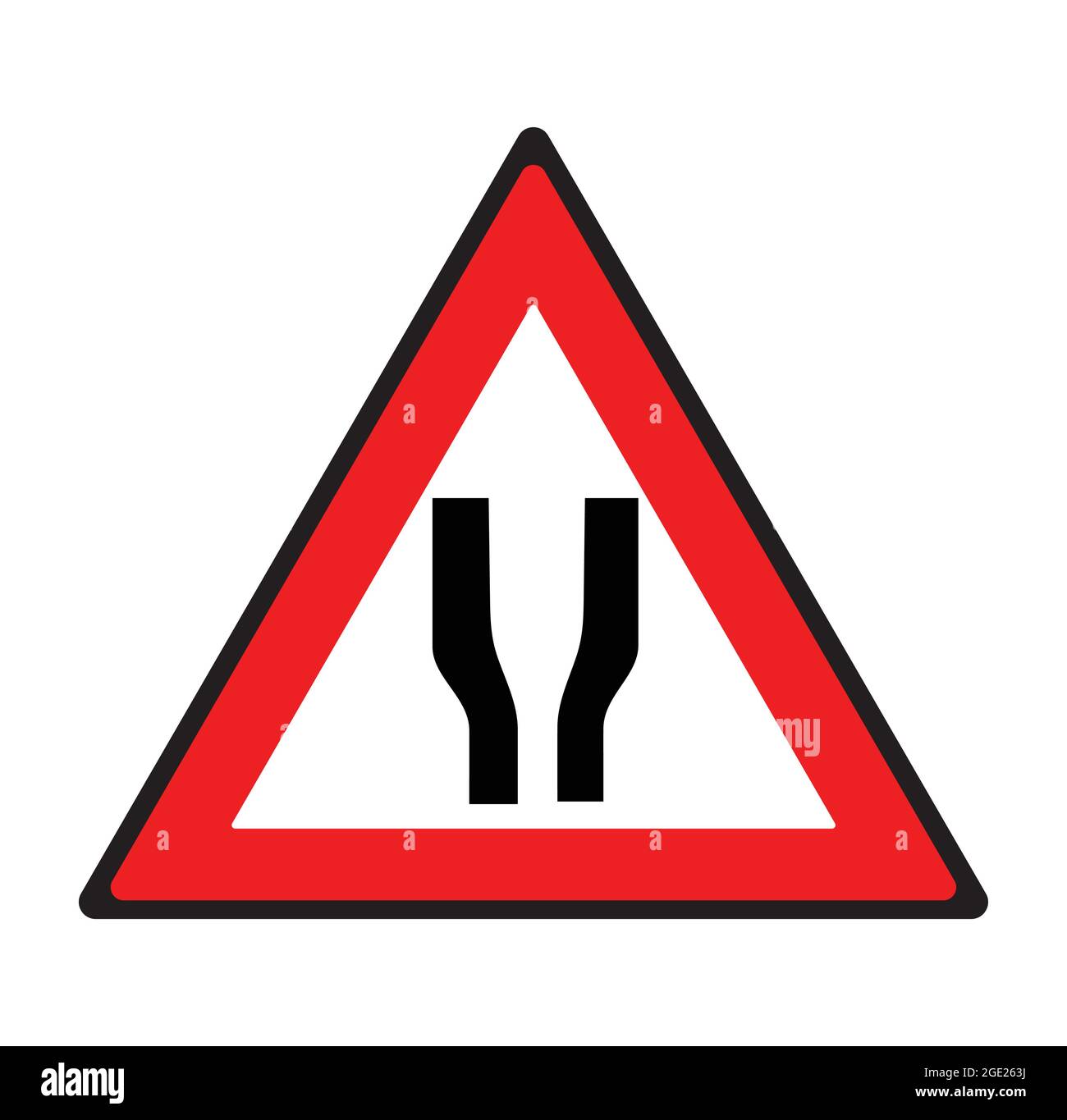 Panneau large Road Ahead. Symbole de sécurité. Illustration de Vecteur