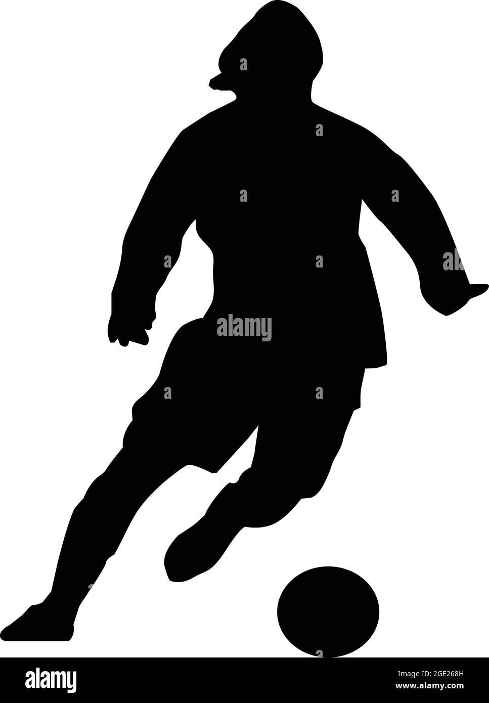 Illustration isolée vecteur joueur de football. Joueur de football. Silhouette de joueur de football dans l'icône de terrain. Illustration de Vecteur