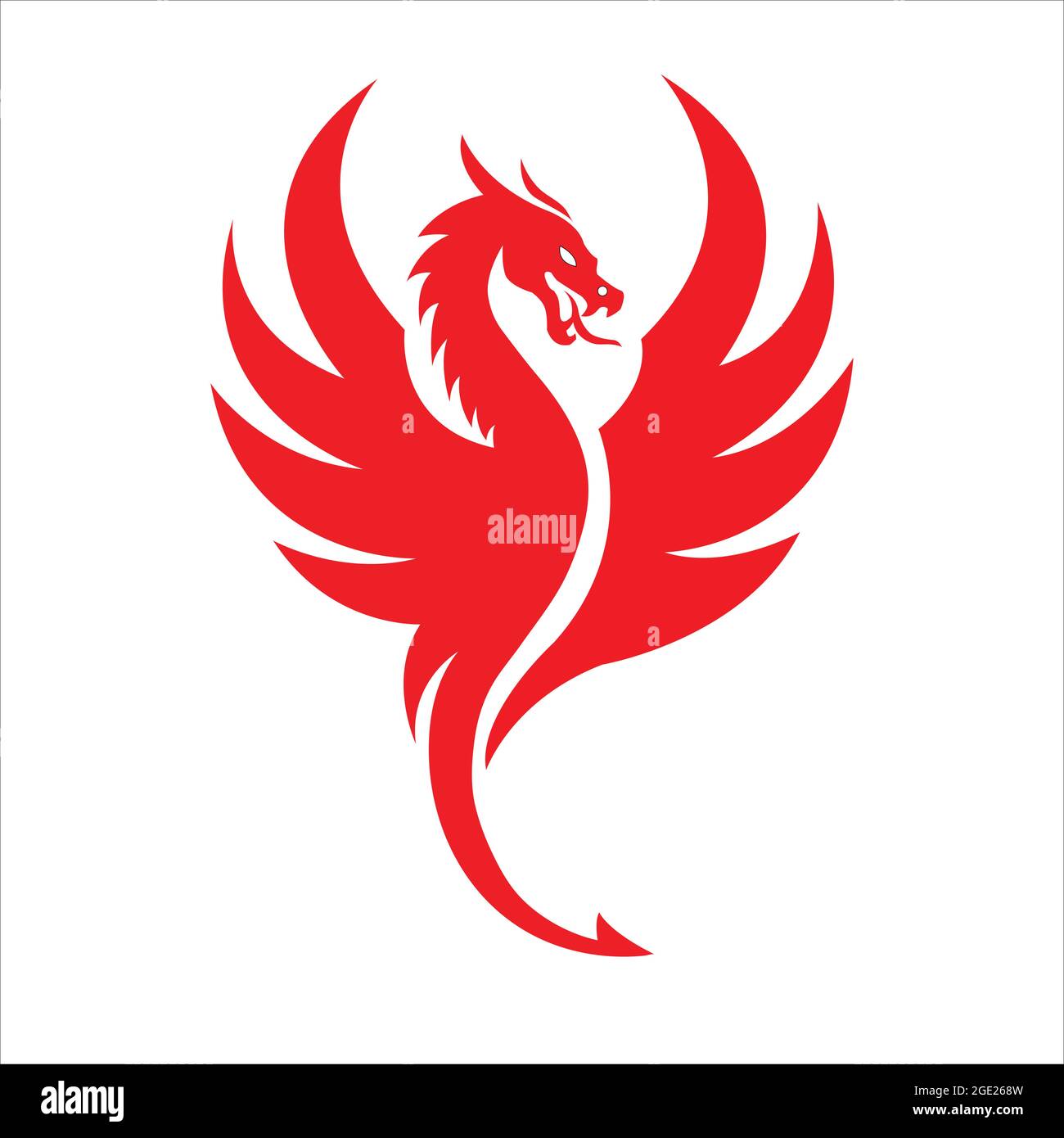 Illustration du vecteur de tatouage de dragon tribal. Dragon en colère, icône de créature mythique. Illustration de Vecteur