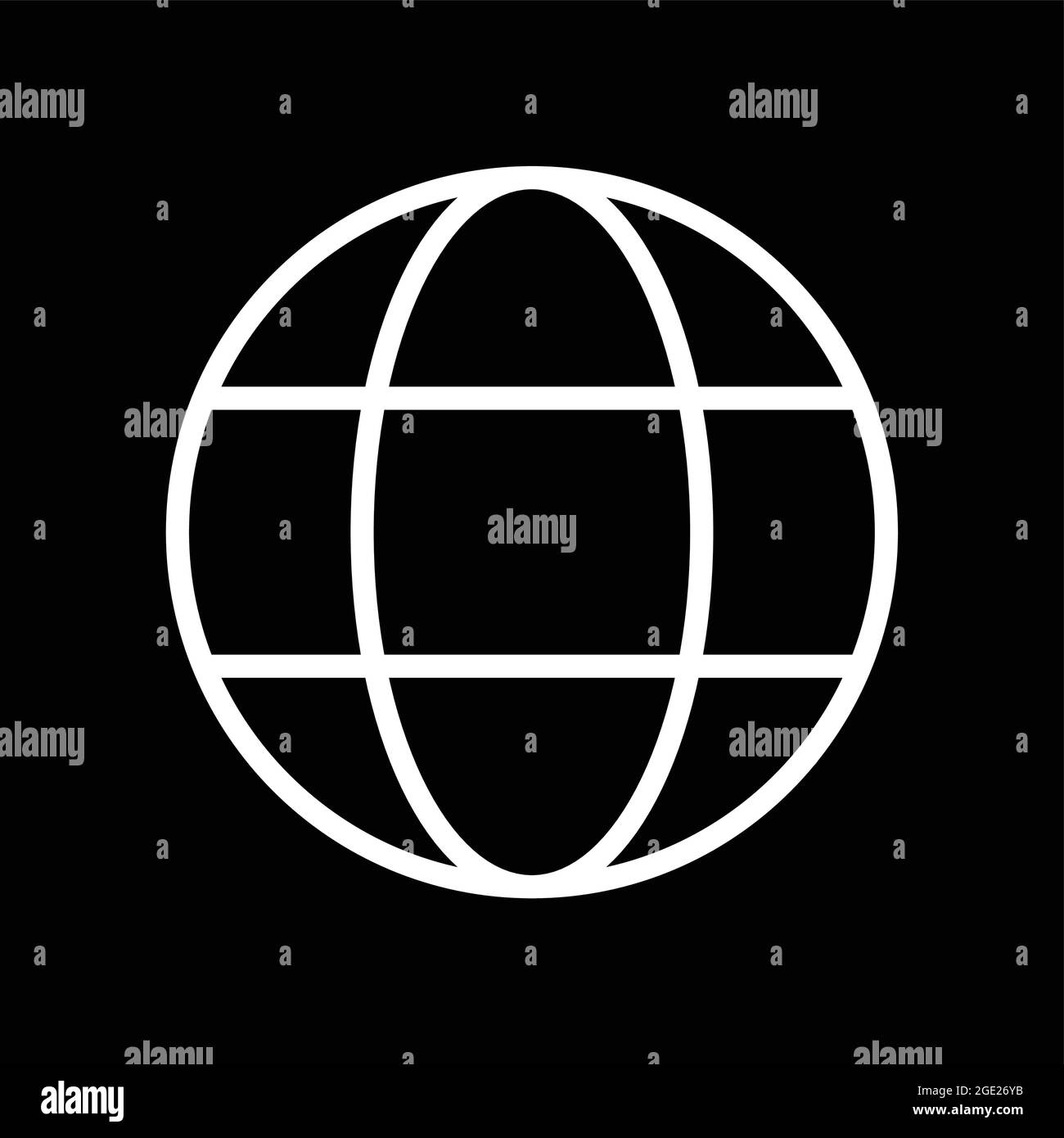 Icône de vecteur de symbole Internet isolée en noir. Logo globe ou carte. Illustration de Vecteur