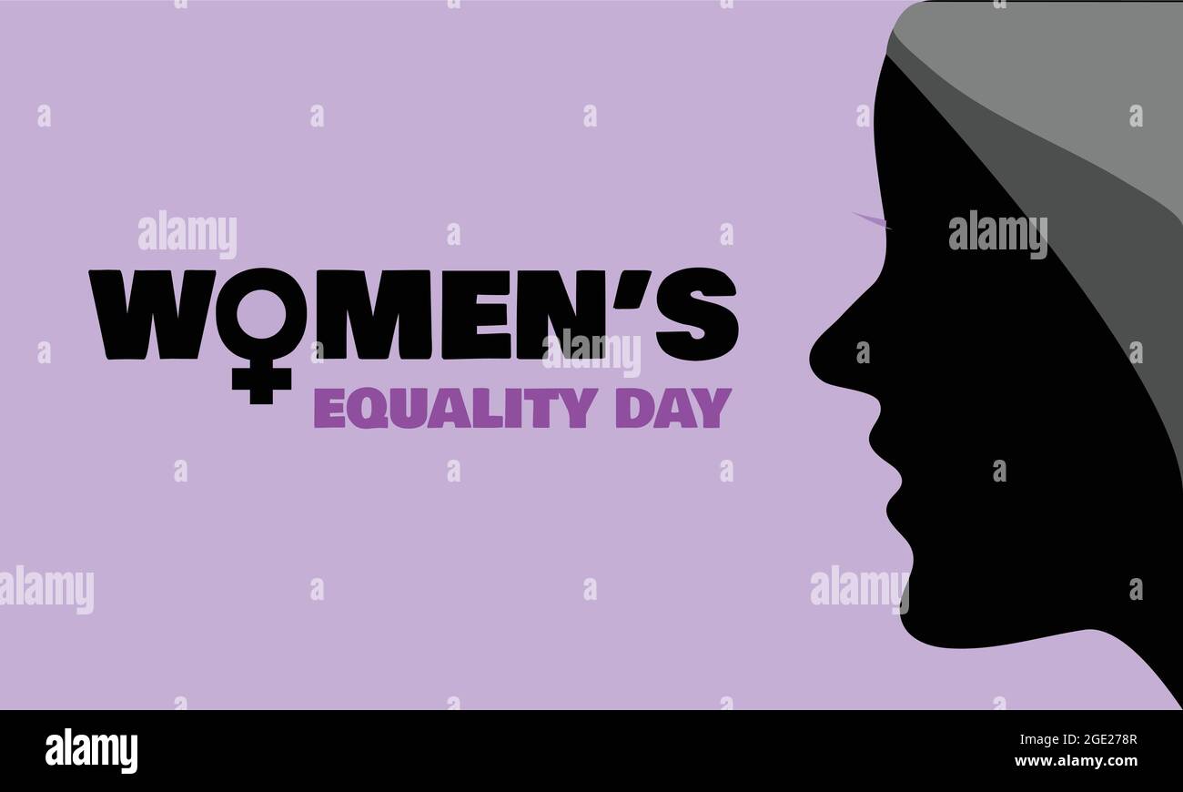 Carte de souhaits pour la journée de l'égalité des femmes. Bannière ou affiche avec un vecteur de visage de femme. Illustration de Vecteur