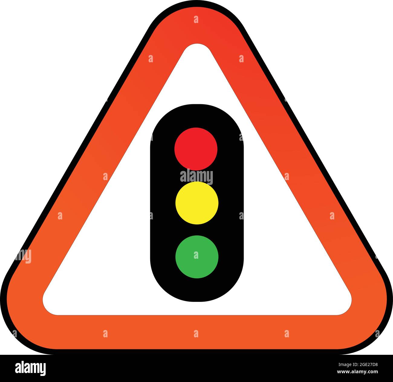 Feux de signalisation aux trois couleurs. Tous les feux sont allumés. Illustration de Vecteur
