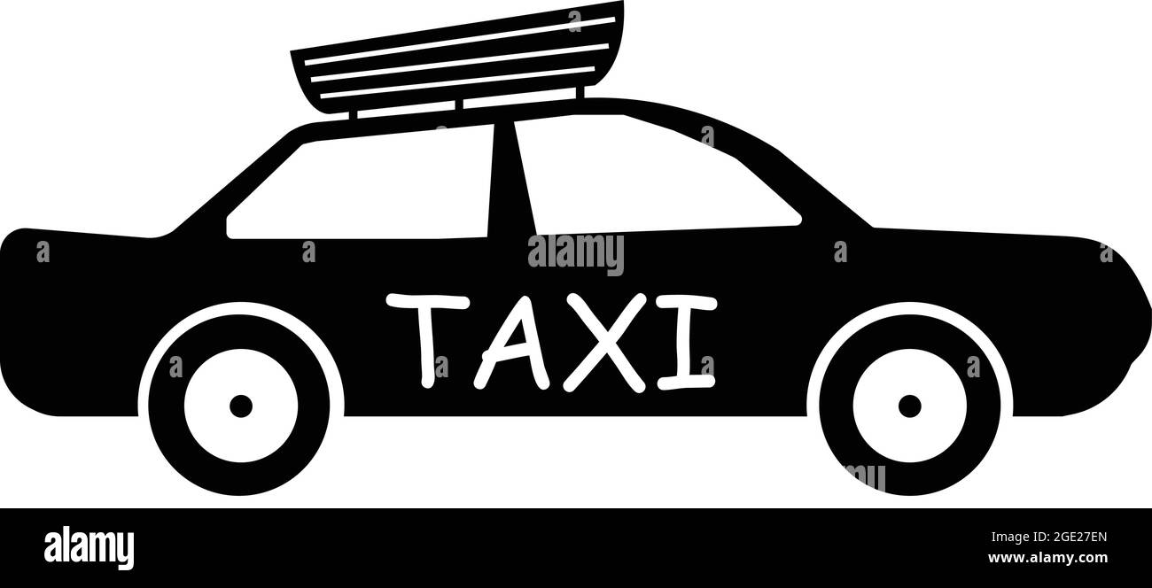 Icône taxi. Icône vectorielle du véhicule de transport commercial isolée sur fond blanc. Illustration de Vecteur