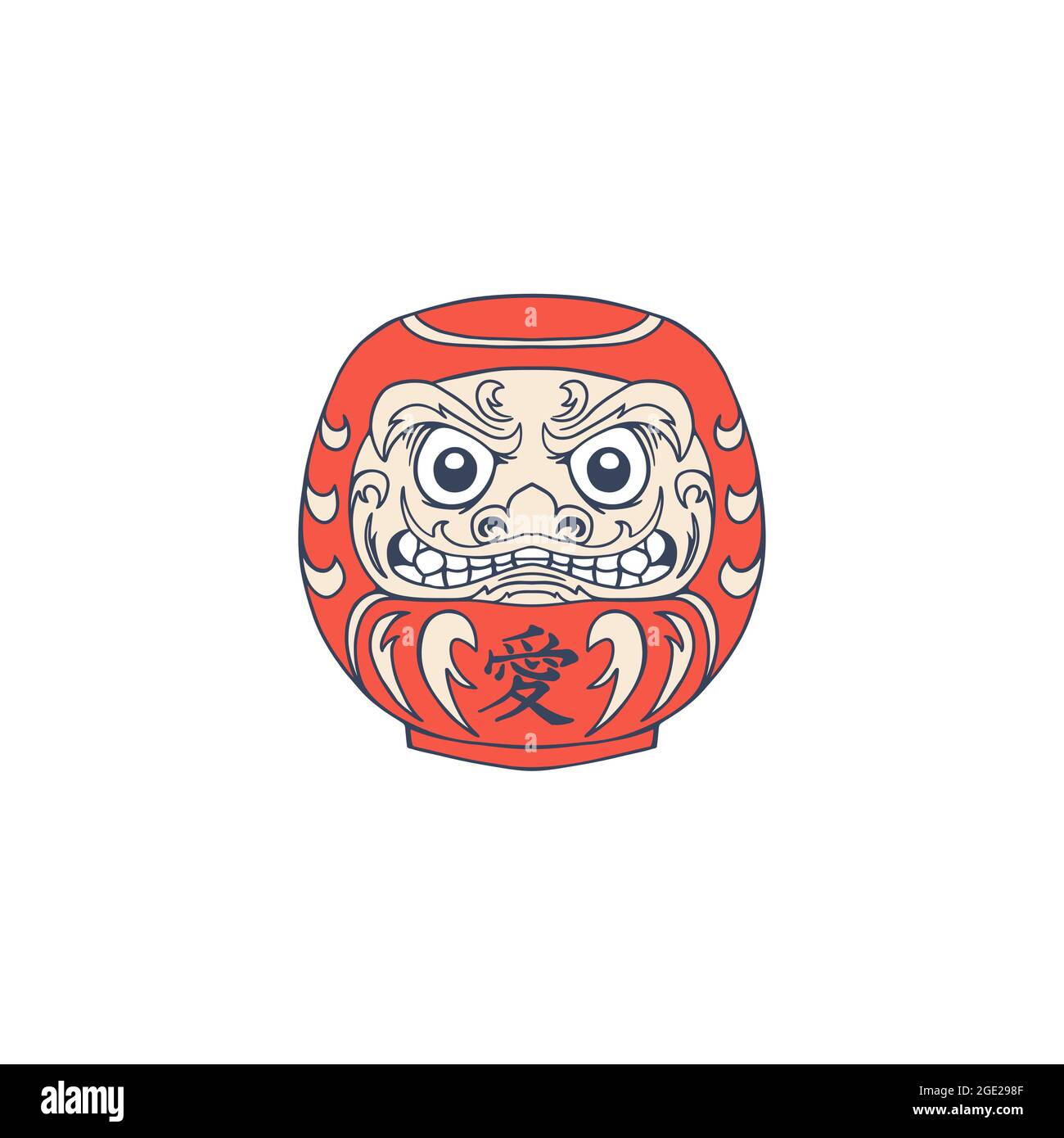 Illustration du vecteur de conception du logo Daruma japonais Illustration de Vecteur