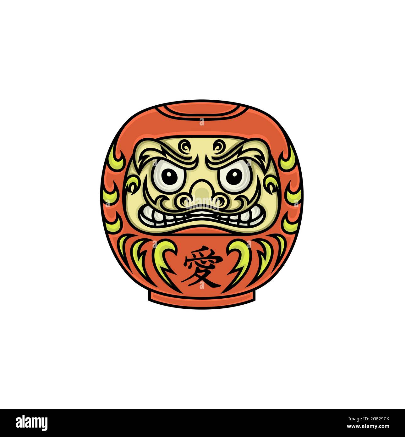 Illustration du vecteur de conception du logo Daruma japonais Illustration de Vecteur