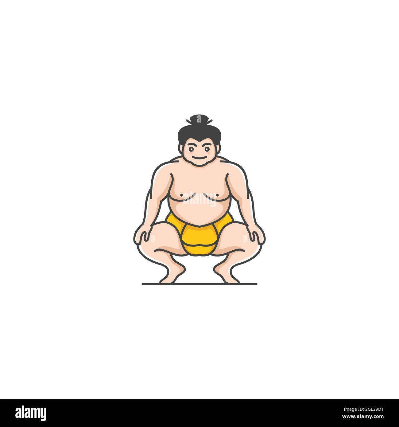 Logo Sumo Stchler. Gras, homme en surpoids. Inspiration japonaise de conception de logo de sport traditionnel Illustration de Vecteur