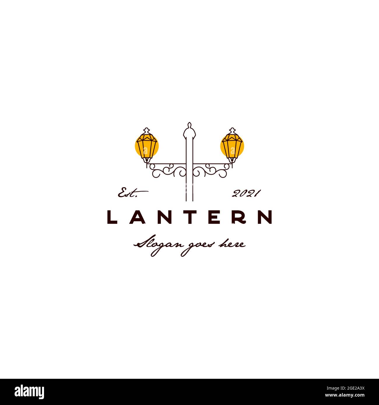 Lanterne, Classic Street Lamp Vintage logo design vectoriel Illustration de Vecteur